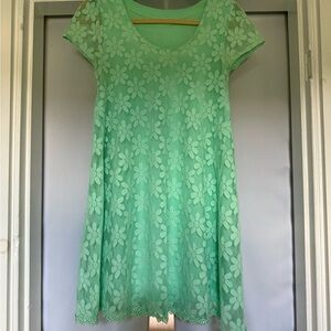 Kimchi Blue Mint Green Floral Lace Mini Dress